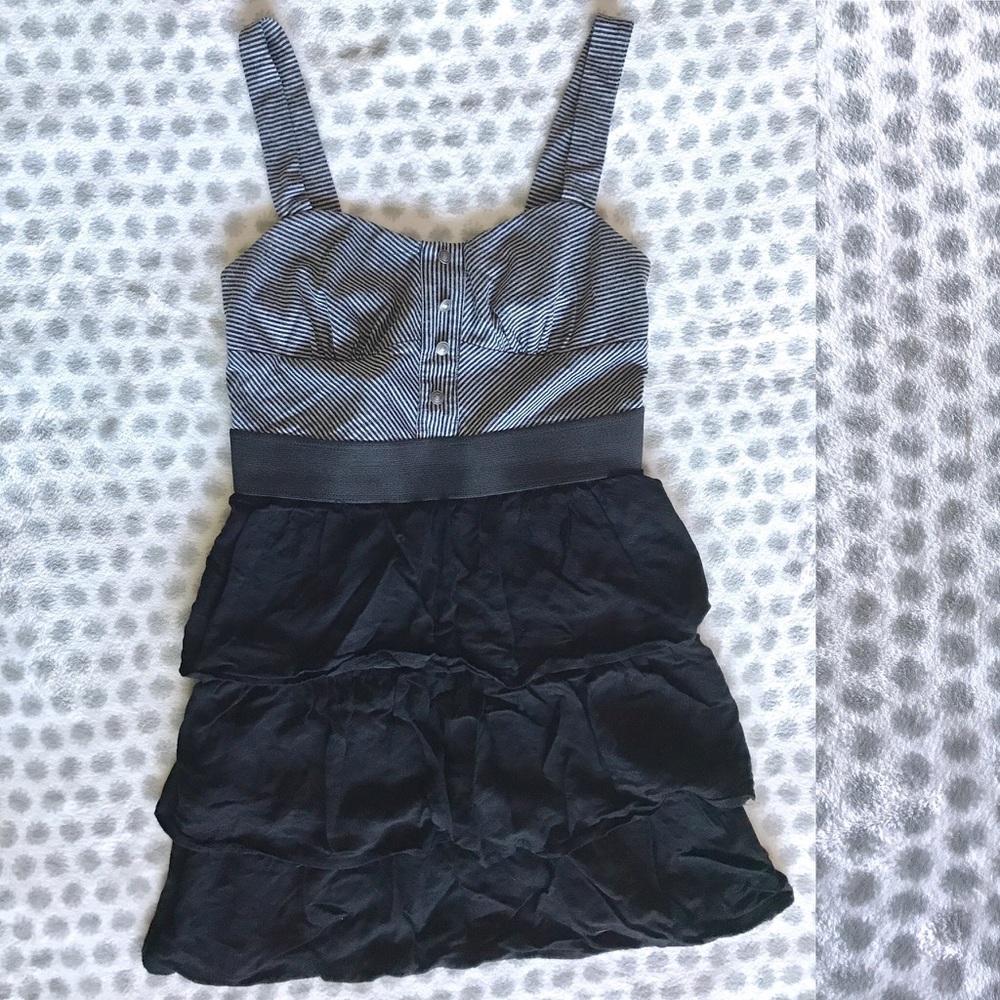 Black/gray striped mini dress - medium